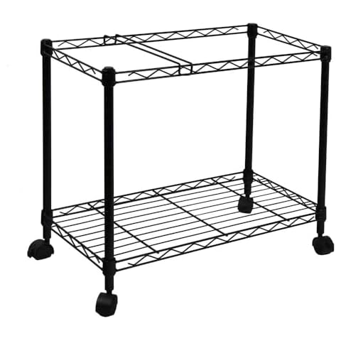 Oceanstar Portable 1-Tier Metal Rolling File Cart, Black,24 in Cover