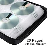 TIMCORR CD Case DVD Holder Storage: 160 Capacity DVD Cases Organizer Portable Wallet Storage - CD Plastic Protective Carrying Binder for Home Travel (Black) - Image 3