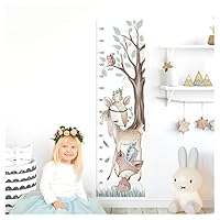 Little Deco DL372 Wall Sticker Children's Room Boy Girl Height Chart 150 cm Fox Deer Forest Wall Sticker Animals Children Wall Sticker Decoration