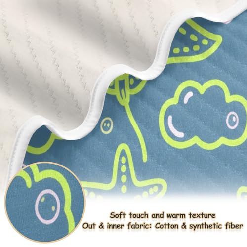 Custom Ocean Animal Starfish Chartreuse Gray Small Blankets Cozy Custom-Made Tigers Name Blanket for Newborns, Infants, & Toddlers 30x40in artículos para Bebes recien nacidos2