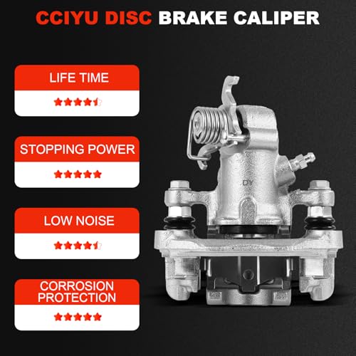 Image of cciyu Rear Right Brake Caliper Assembly w /Bracket 19B3303 2005-2006 For Hyundai For Elantra,2004-2008 For Hyundai For Tiburon,2005-2009 For Kia For Spectra,2005-2009 For Kia For Spectra5