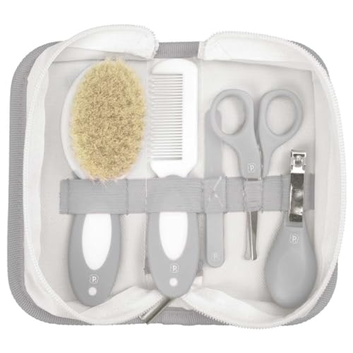 Kit Higiene 5 Peças Para Bebê Com Necessaire Pente Escova Cortador de Unha Tesoura Lixa Pimpolho (CI