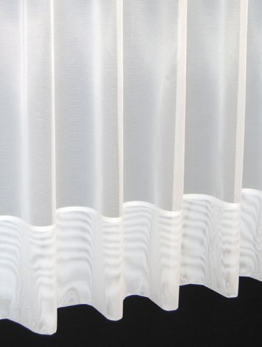 Jayne. Plain envelope hemmed voile net curtain. 36 inch drop. Finished in White. Sold by the Metre by The Textile House