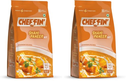 Image of Cheffin' Shahi Paneer Masala 285g | Ready to Cook in 10 mins | Serves 2-3 | Just add Fresh Paneer | All Natural, No Preservatives | 3-Pouch Cooking Kit for Restaurant Style Taste at Home (Pack of 2)