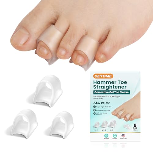 CEYOME Hammer Toe Straighteners Corrector, 8 Pack Gel Toe Splints, S/M/L
