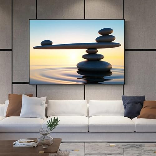 Peintures de paysages naturels de grande taille avec cadre élégant