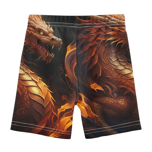 Cotton Under Dress Shorts Print Fiery Dragon Intricate Details Toddler Biker Shorts Girls 4t Summer Kids2