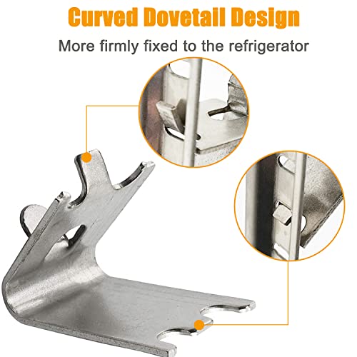 920158 Freezer Shelf Clip,Stainless Steel Shelf Clip for Refrigerator,Freezer Cooler Shelf Support,Replacement Shelf Square Buckles Clips (10) - Thumbnail 5