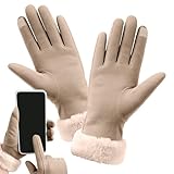 Winterhandschuhe für Damen, Touchscreen-Handschuhe, warm, Kaschmir, Thermo-Outdoor-Zubehör zum Schaufeln, Schnee, Radfahren, Outdoor-Arbeit, Gartenarbeit, Camping, Wandern, Wandern, Reisen, Autofahren