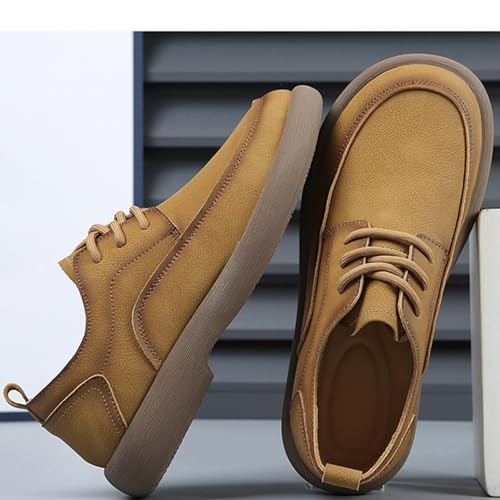 Men's Lace Up Handmade Genuine Leather Oxford Shoes Round Toe Soft Outdoor Casual Breathable Flats Driving Boat Shoes4