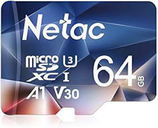 Netac 64GB MicroSDHC Memory Card, Micro SD Card R/W up to 100/30MB/s, TF Card 4K Full HD Video Recording, UHS-I, C10, U3, A1, V30, for Camera, Smartphone, Security System, Drone, Dash Cam, Gopro
