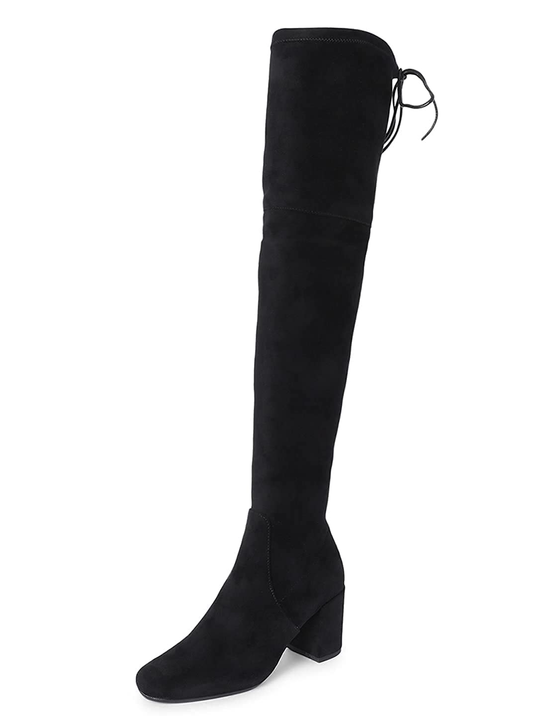 SaintG Womens Stretch Suede Above The Knee Cowboy Heel Boots (Black, 6 UK) (B09D3FF1V4) Amazon Price History, Amazon Price Tracker
