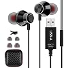 USB Headset with Microphone for PC, 8.2 FT Long Cord Computer Headphones for Laptop, Noise Cancelling Lightweight PC Earbuds with Volume Control Mute Function for Office Live Broadcast Gaming Headset
