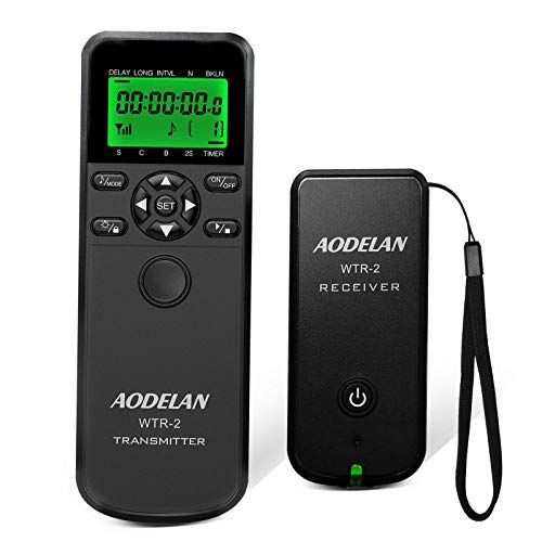 Camera Wireless Shutter Release Timer Remote Control for Canon EOS R, EOS RP, 90D, 5D, 6D II, 7D, 80D, 77D, 70D, 60D, 800D, 200D; Olympus E-M1 II; Fujifilm XT3, XT30