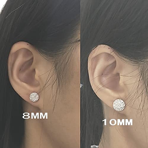 925 Sterling Silver Sparkle Crystal Half Dome Stud Earrings4