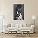 VhoMes Naked Women Wall Art - African American Black Nude Woman, Sexy Back Poster, Paintings Print Canvas Aesthetic Decoration for Home Bedroom (Framed, 12x18 inch)