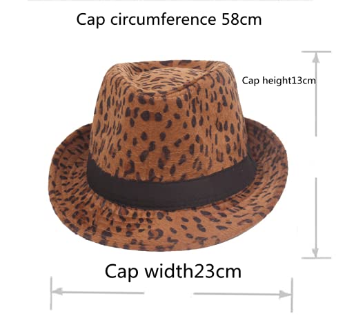 Alilyol Womens Summer Leopard Print Fashion Fedora Soft Outdoor Hat Cap Men Women Jazz Hat-Summer (Khaki,M?56-58Cm?) #TOP5