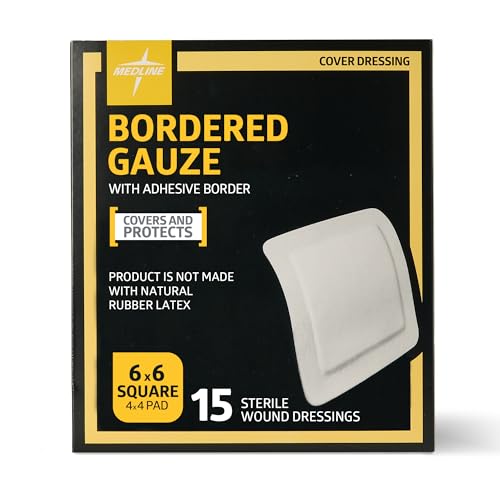 Pansement de gaze bordée stérile Medline absorbant et auto-adhésif 6x6