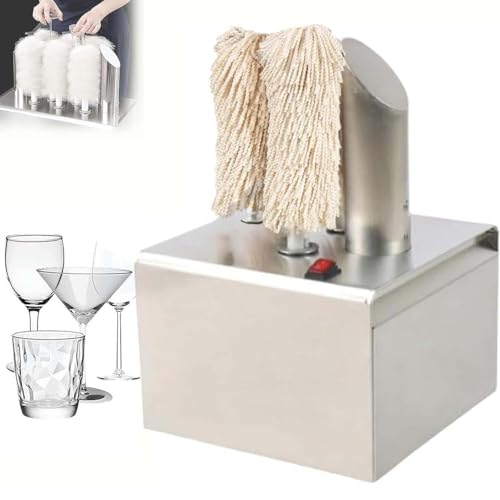 CUTANGELAR Wine Glass Polisher Machine, Commercial Glass Polisher Machine, Winery Wine Glass Hot Air Dryer With 360° All-Round Cleaning, Suitable 330/660 Cups/H, For Bars, Restaurants, Hotels(3Head)