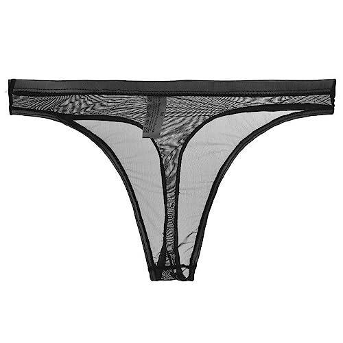Men Women Mesh Ultra-Thin No Pouch Thong Underwear Transparent Soft Underpants Undies2