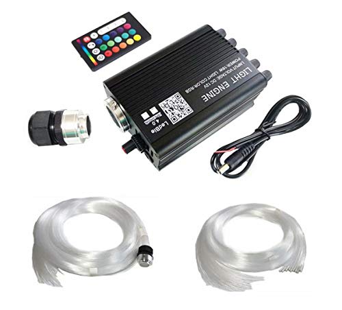 corpereal 12V 16W Multi-Color Starry Sky Star Roof Ceiling Car Starlight Headliner Fiber Optic Light Kit - Flash, Fade, Jump,Shooting Star Lights & Blue-Tooth App + Rf Remote + Sound Control