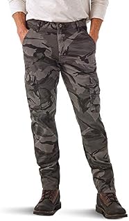 Wrangler Authentics Men's Regular Tapered Cargo, Grey Camo, 32W x 30L