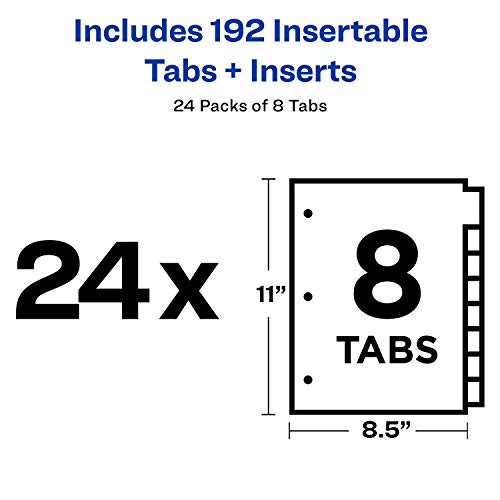 Avery 11115 Big Tab Insertable Dividers For 3 Ring Binders, 8-Tab Set thumb #4
