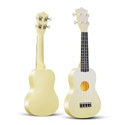 Soprano Ukulele for Beginner 21 Inch Matte Ukulele Beginner Kit with Bag (Yellow) - Les Beatles, Paul McCartney, John Lennon, RIngo Starr, George Harrison