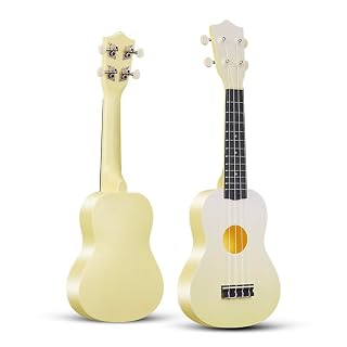Soprano Ukulele for Beginner 21 Inch Matte Ukulele Beginner Kit with Bag (Yellow) - Les Beatles, Paul McCartney, John Lennon, RIngo Starr, George Harrison