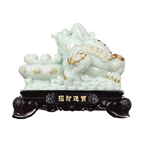Ornements Feng Shui Crapaud de la Richesse et Corne d'Abondance en Résine pour Déco Maison Or
