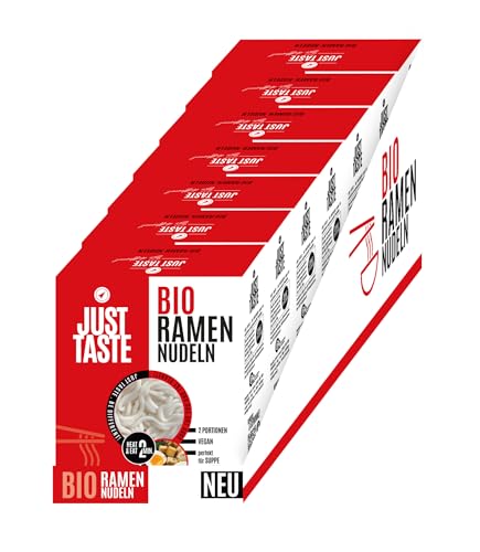 JUST TASTE – Bio Ramen Nudeln – Vielseitige & Schnelle Asiatische Lebensmittel – 7 x 2 Portionen – Vegan – 300g (7er Pack)