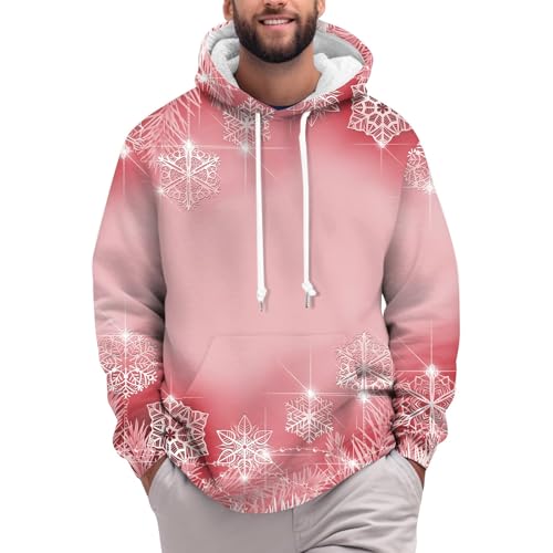Ymosrh Men's Ugly Christmas Hoodies, Long Sleeve Casual Print Xmas Hoodie Sweatshirts with Pocket, M-4XL