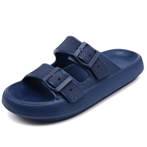 Waysoland Cozyslides Original Donna Uomo Scarpe Nuvole Airfoot Nuvole con Fibbie Regolabili Antiscivolo Asciugatura Rapida Super Confortevoli Sandali con Suola Spessa, Sandali Blu, 42/43 EU