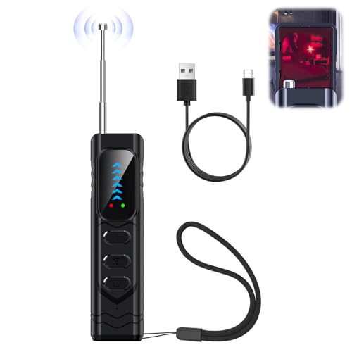 Detector de Cámaras y Micrófonos Ocultos – Detector de Dispositivos Inalámbrico con Detección de GPS y Señales RF Grabación Antiespía Dispositivos de Escucha inalámbricos para Hogar, Oficina y Hotel