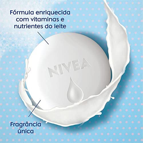 NIVEA Sabonete em Barra Pure Milk Fresh 90g - Fórmula com vitaminas e nutrientes do leite, proteção