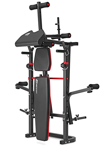 Hop-Sport Inklapbare Halterbank HS-1065 Verstelbare Fitnessbank met Haltersteun, Curlpult en Vlinder, Verstelbare Trainingsbank voor Bankdrukken - Image 8