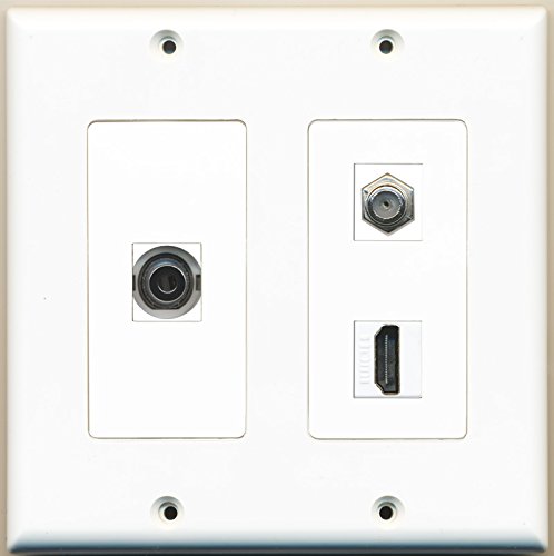 Placca A Muro 1 Buca Con Passacavo HDMI E Coassiale Tipo F &ndash; 4K Ready