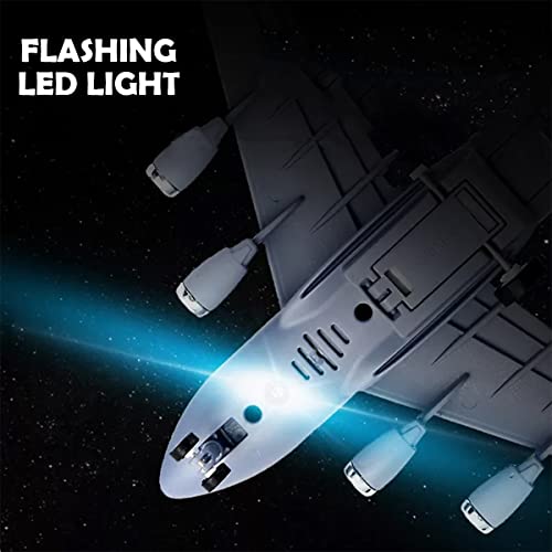 Liberty Imports Diecast Metal Military Cargo Transport Airplane - 1:400 Scale Alloy Model Carrier Aircraft with Pullback Action, Lights and Sound - Image 5