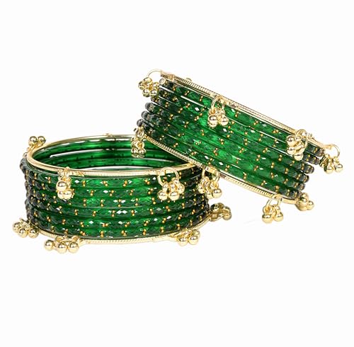 Image of Swara Creations Kashmiri Ghungroo glass Bangles set | Viral Raindrop Multi Set for Women and Girls | Set of 16 Pcs (SKU415)