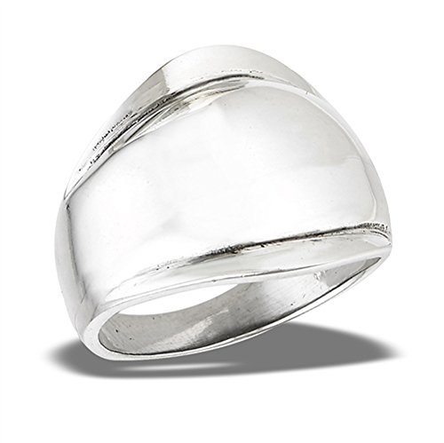 Wide High Polish Dome Large Shiny Ring New .925 Sterling Silver Band Size 7