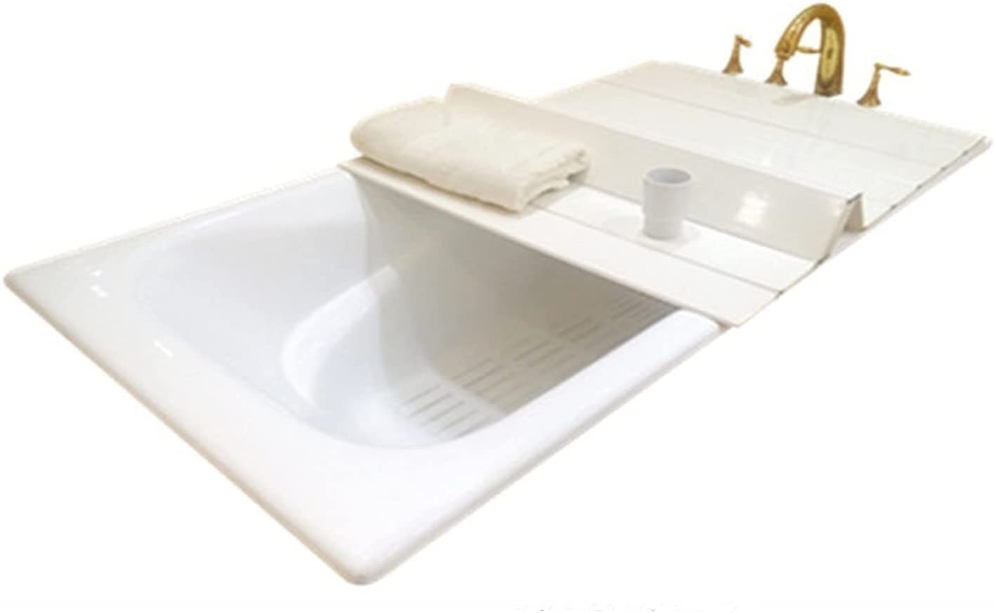 Support d'obturation de baignoire JATIBOSH en PVC pour optimiser le rangement blanc