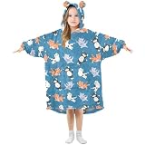 Mnsruu Manta con capucha para niños, gatos, gatitos, de gran tamaño, cálida, de forro polar, sudadera de felpa para niñas y niños, Gatos Gatitos, 3-6 años