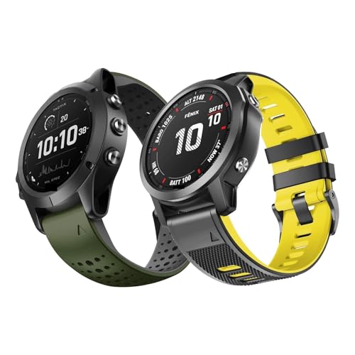 Wtukmo 22mm Silicone Watch Bands For Fenix 8/Fenix 7/Fenix 6/ Fenix 5/Fenix 5 Plus/Fenix 6 Pro