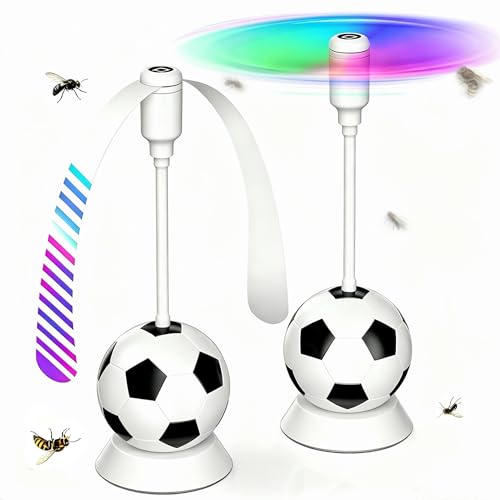 Fliegenwedler Fliegenabwehr Tischventilator mit Haken Soft-Stop Tragbarer Mückenventilator& Fliegenvertreiber Effektiver Schutz gegen Fliegen Mücken und Wespen für Tisch Terrasse Restaurant 2 Stk