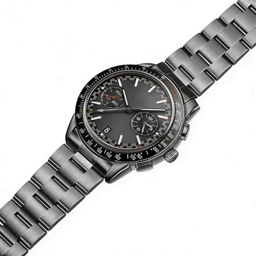 Image of Juntan Stainless Steel Curved Solid End Tapered Watch Band, 18mm 20mm 21mm 22mm Watch Bands Metal Watch Strap Bracelet Replacement Deployment Double Buckle Silver Black Silver Gold