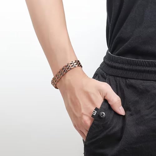 Image of Copper Magnetic Bracelet for Men - Stylish & Adjustable Pure Copper Therapy Bracelet with Sizing Tool