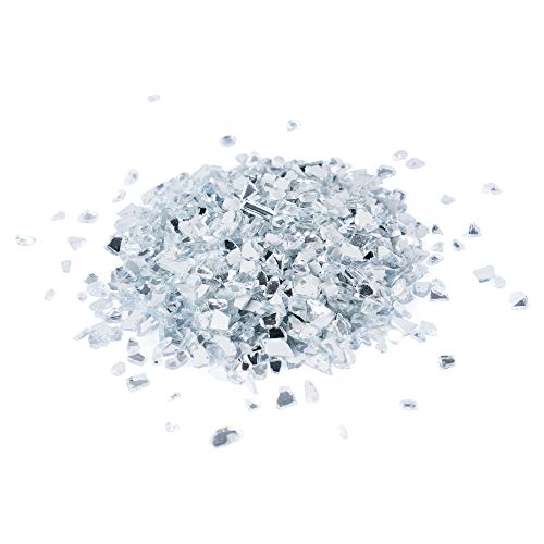 image for Unicone Art Druzy Geode Crushed Glass for Resin Art (1-Pound Jar), Sil