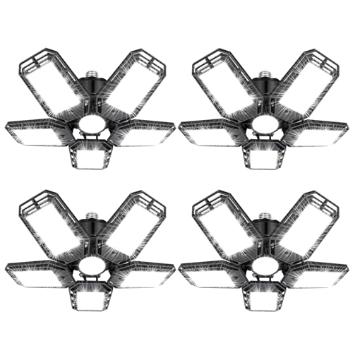 Luyata LED Garage Lights 4 Pack, Ceiling LED Shop Light 180W 18000LM 6500K Screw in Led Light with...
