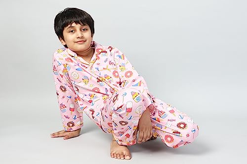 Image of Kids Nightwear Printed Full Sleeves Shirt-Pyjama Set for Kid's Baby and Child's Unisex
