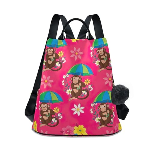 Sac de voyage femme antivol marron pour escapades urbaines motif singe amusant